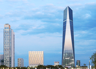 인천 최대 공유오피스 스테이지나인 송도 포스코타워점 송도 센트럴파크에서 바라본 빌딩 전경